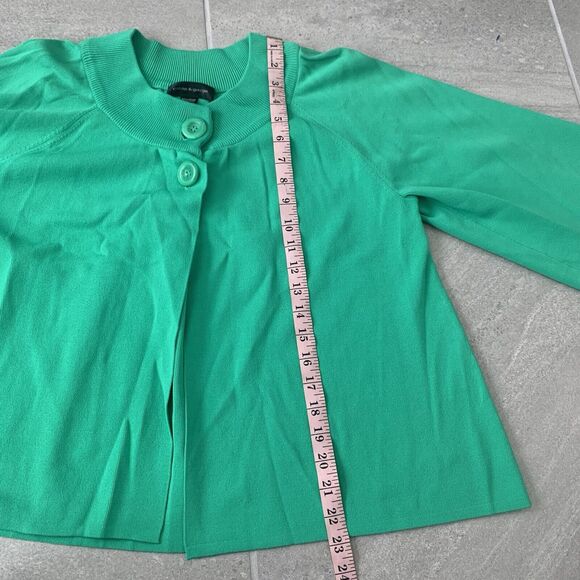 Cable & Gauge XL Green knit Cape Sweater NWOT - Picture 5 of 5